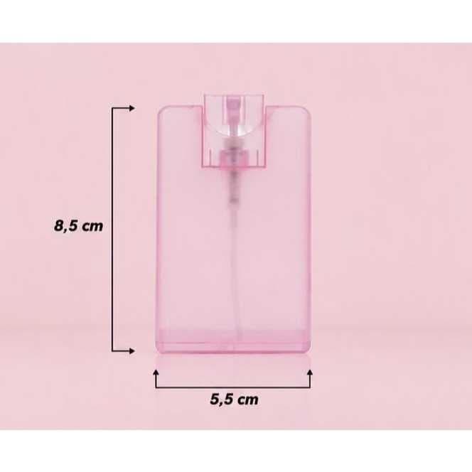 Frasco 20ml Rosa com Spray – Design Quadrado