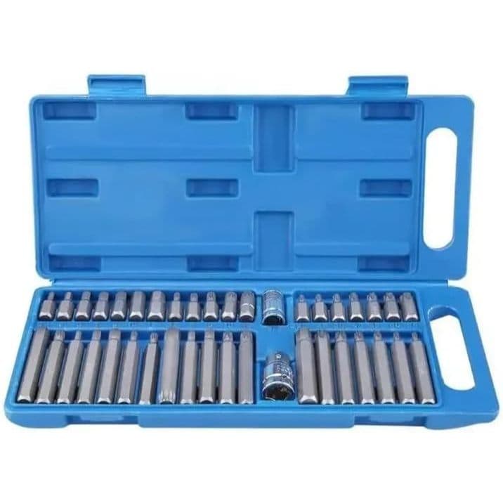 Kit Chaves Torx Hexagonal Multidentada 40 Peças Aço Ferramentas Oficina