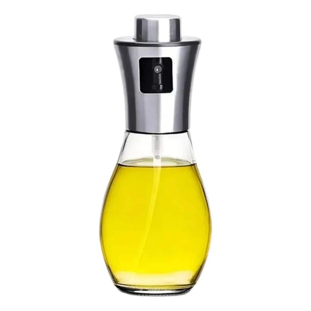 Spray Borrifador Azeite Galheteiro Vidro Inox Pulverizador Vinagre Oleo 200ml Tempero Cozinha Chef