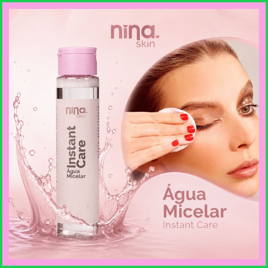 Água Micelar Nina Skin Instant Care 120ml Demaquilante Limpeza Facial Oil Free