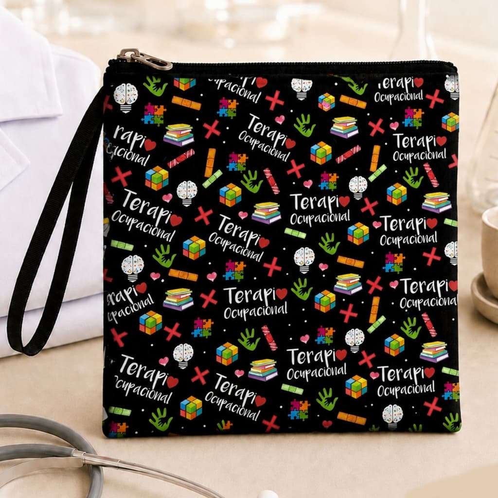 Porta Jaleco Terapia Ocupacional Bolsa Nécessaire Impermeável Bolsa TO Com Alça Nécessaire Terapeuta Ocupacional