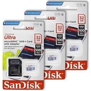 Kit 10 Cartões de Memória Sandisk 32GB Original Adaptador Micro SD Ultra 100mb/s Classe 10