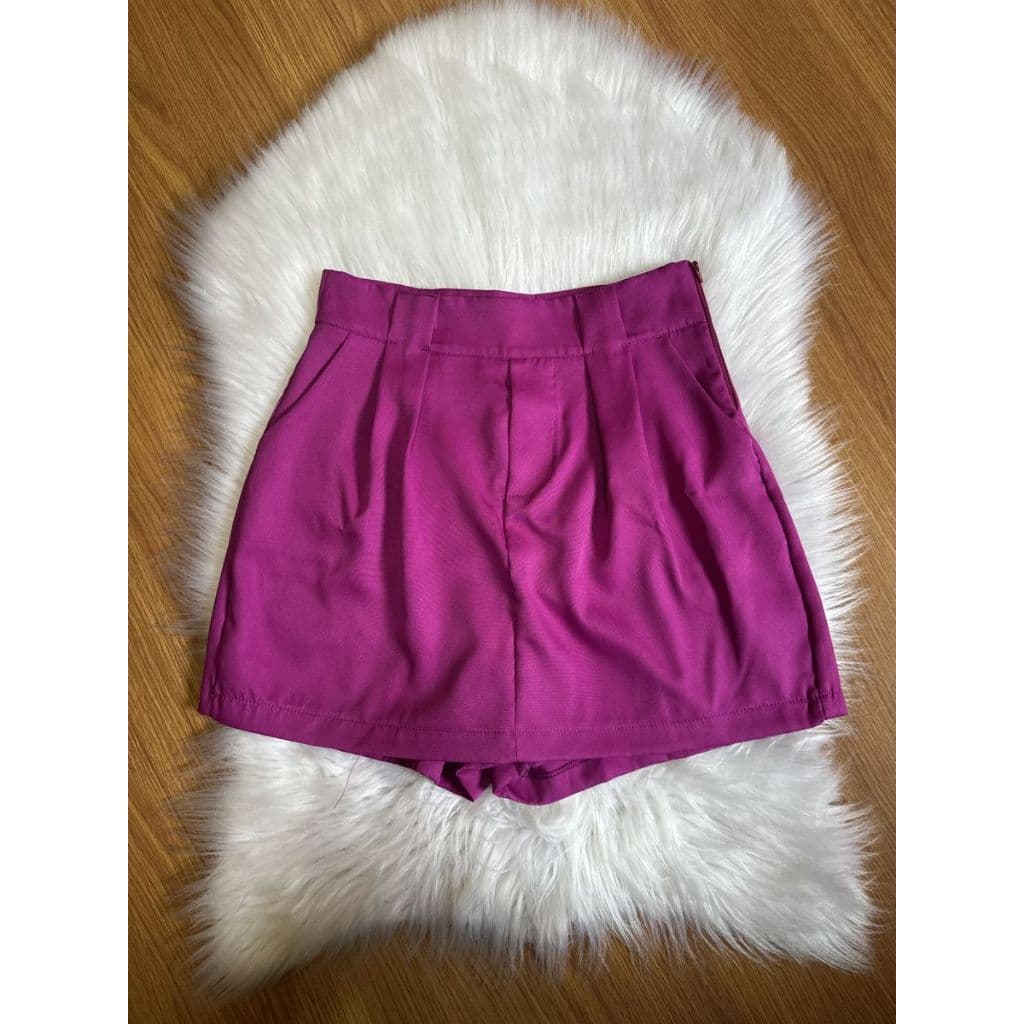 short saia feminino roxo m