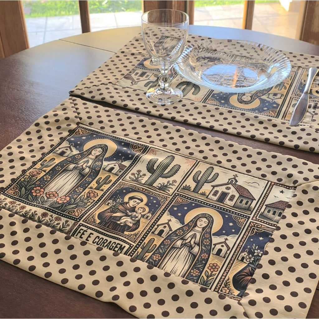 Lugar Americano Artesanal Exclusivo Tricoline 50x30 mesa posta decoração lavável monte seu jogo americano