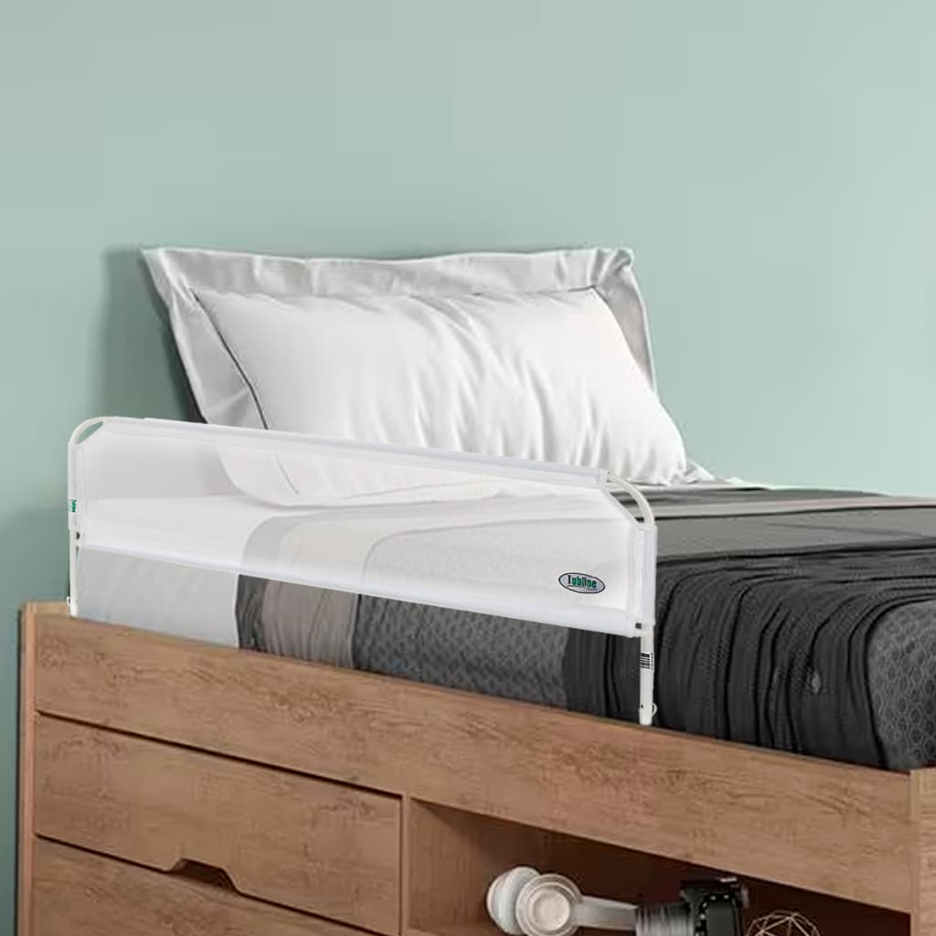 Grade de Proteção para Cama Tubline Super Luxo Dobrável Infantil Bebê e Idoso Cama Box e Comum 94cm Sem Furação Branca