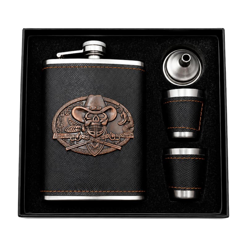 Kit Cantil De Bebidas Com Caixa Presente Funil Copos