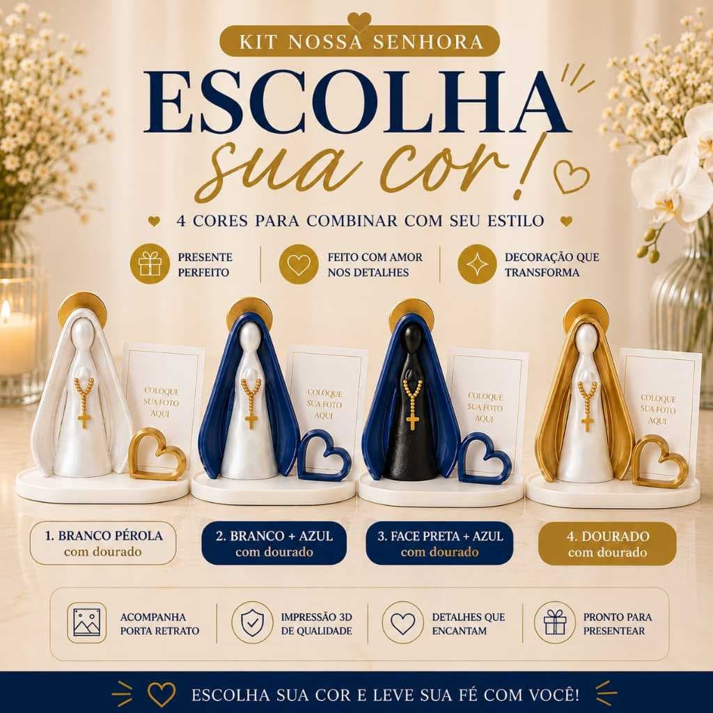 Kit Nossa Senhora Porta Retrato Escolha a Cor Decoração Religiosa Presente