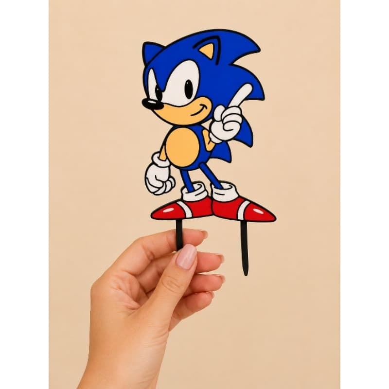 Topo de Bolo Sonic – Decoração de Aniversário Infantil | Tema Sonic com Personagem