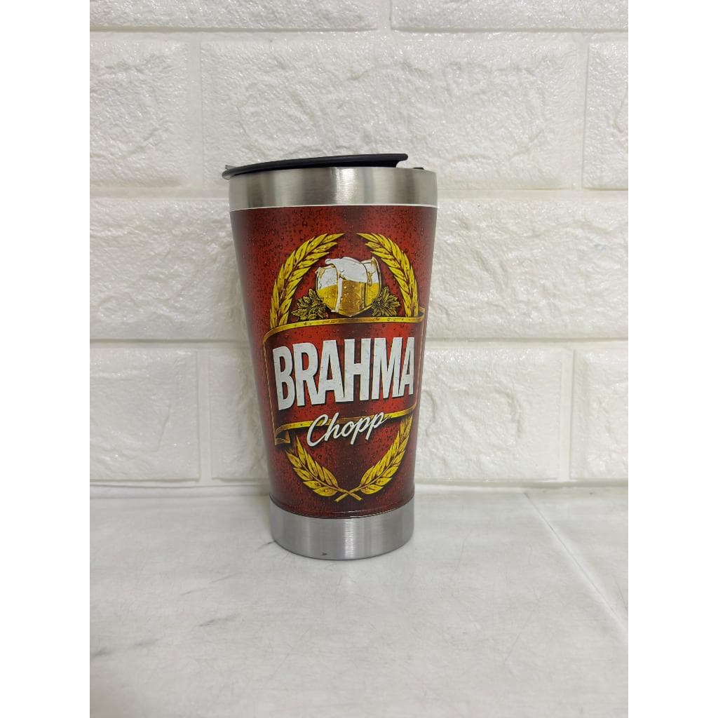 Copo Térmico 473ml Cerveja BRAHMA/tampa/abridor/boiadeiro