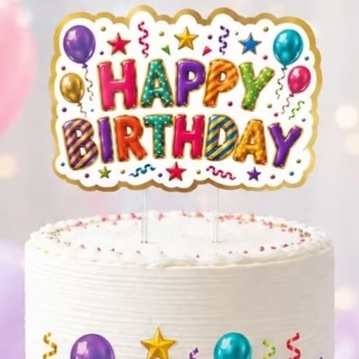 Mini Topo de Bolo Personalizado Nome ou Parabéns Happy Birthday Aniversário Festa Infantil noiva chá de bebê revelação