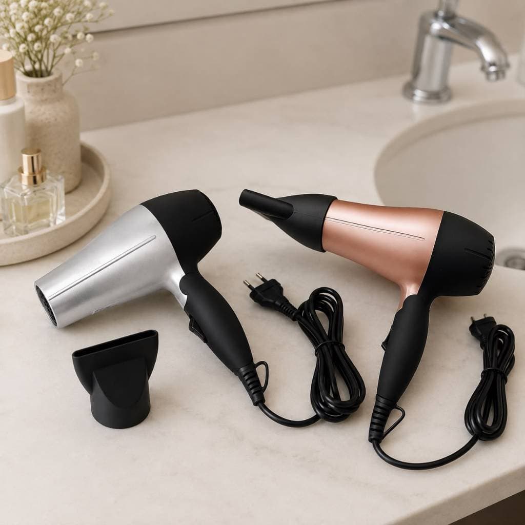 Secador Cabelo Portatil Compacto 1200W Bivolt Rapido Potente Cinza Rosa