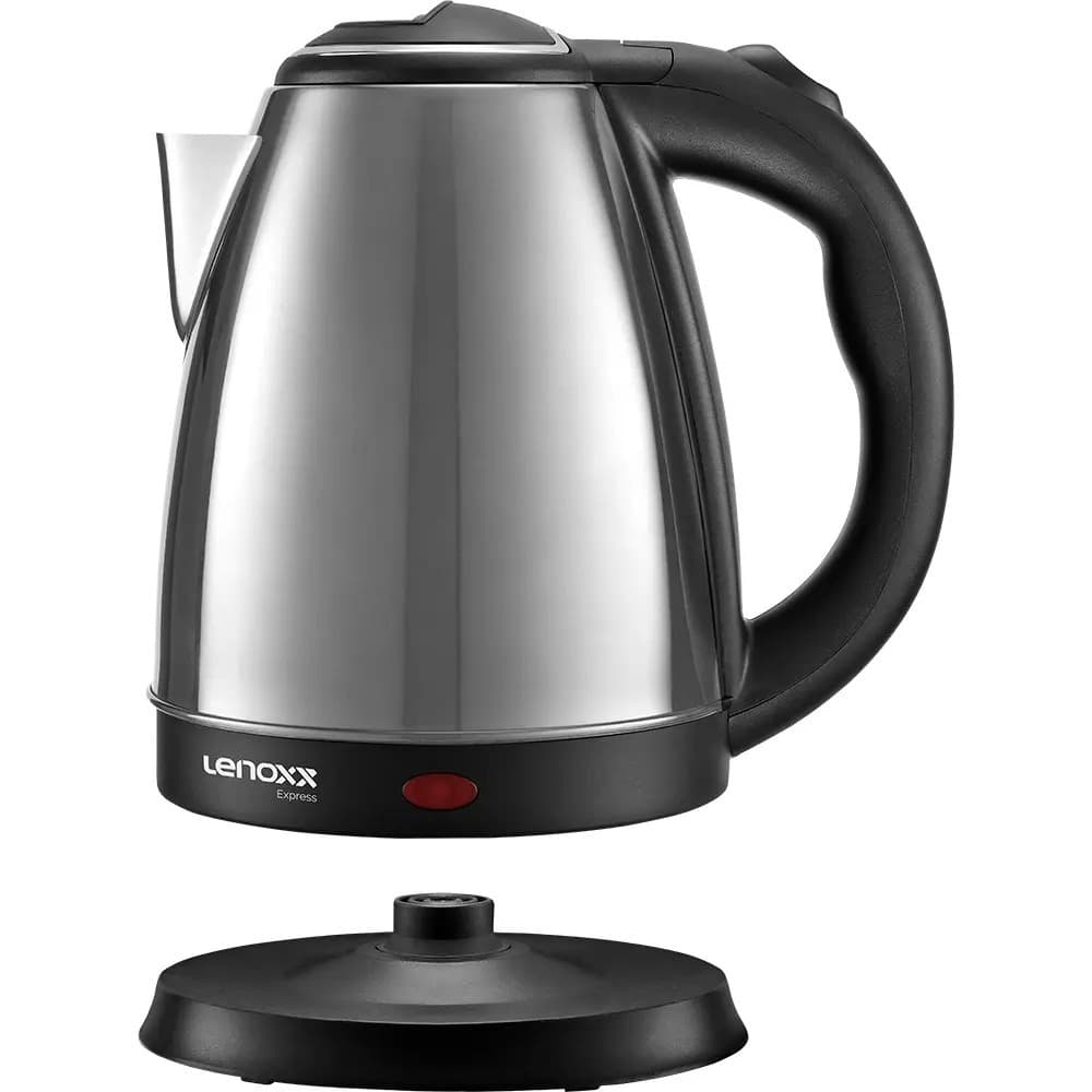 Chaleira Sem Fio Elétrica Lenoxx 2,2 Litros Inox Prata 110v PCE211