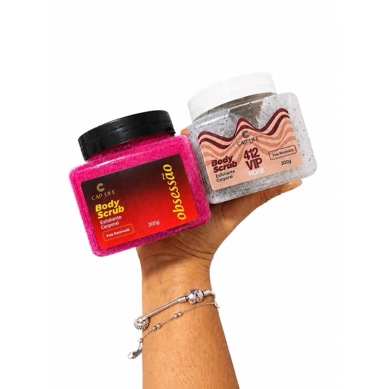 Esfoliante Corporal Body Scrub 300g - Cap Life - Fragrâncias - Obsessão / 412 VIP Inspiração corporal banho pele macia
