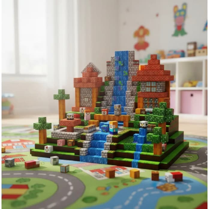 Blocos Magnéticos Moomex Magnetic 200 Peças Criativas