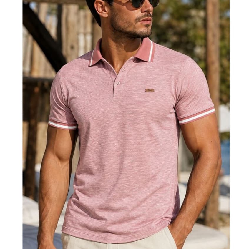 Camisa Camiseta Gola Polo Masculina Tecido Algodão