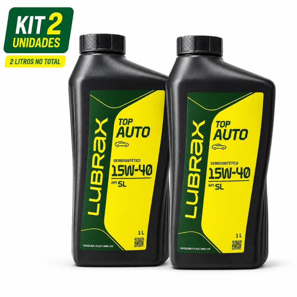 Kit 2 Óleos Lubrifiante Para Motor Lubrax Top Auto 15W40 SL Semissintético 1L Original
