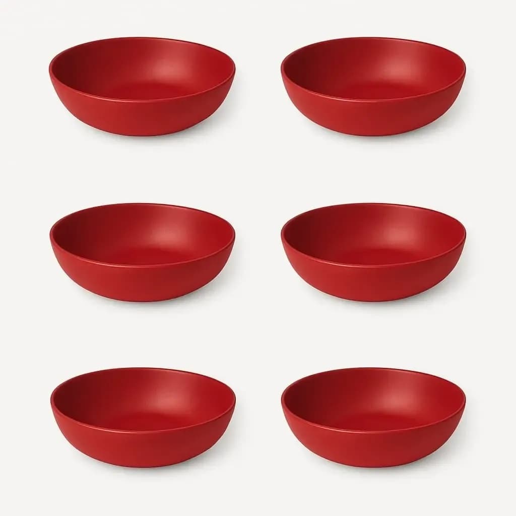Kit 6 Pratos Fundos Colors Helsim - Vermelho