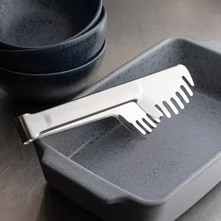 Pegador de Massa Macarrão Aço Inox 20cm Cabo Tubular Cozinha Resistente Premium