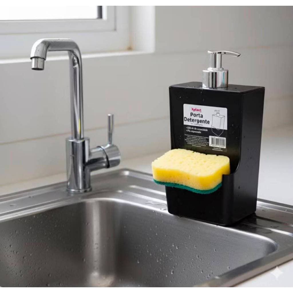 Porta Detergente Com Dispenser Sabão Líquido 500ml Preto