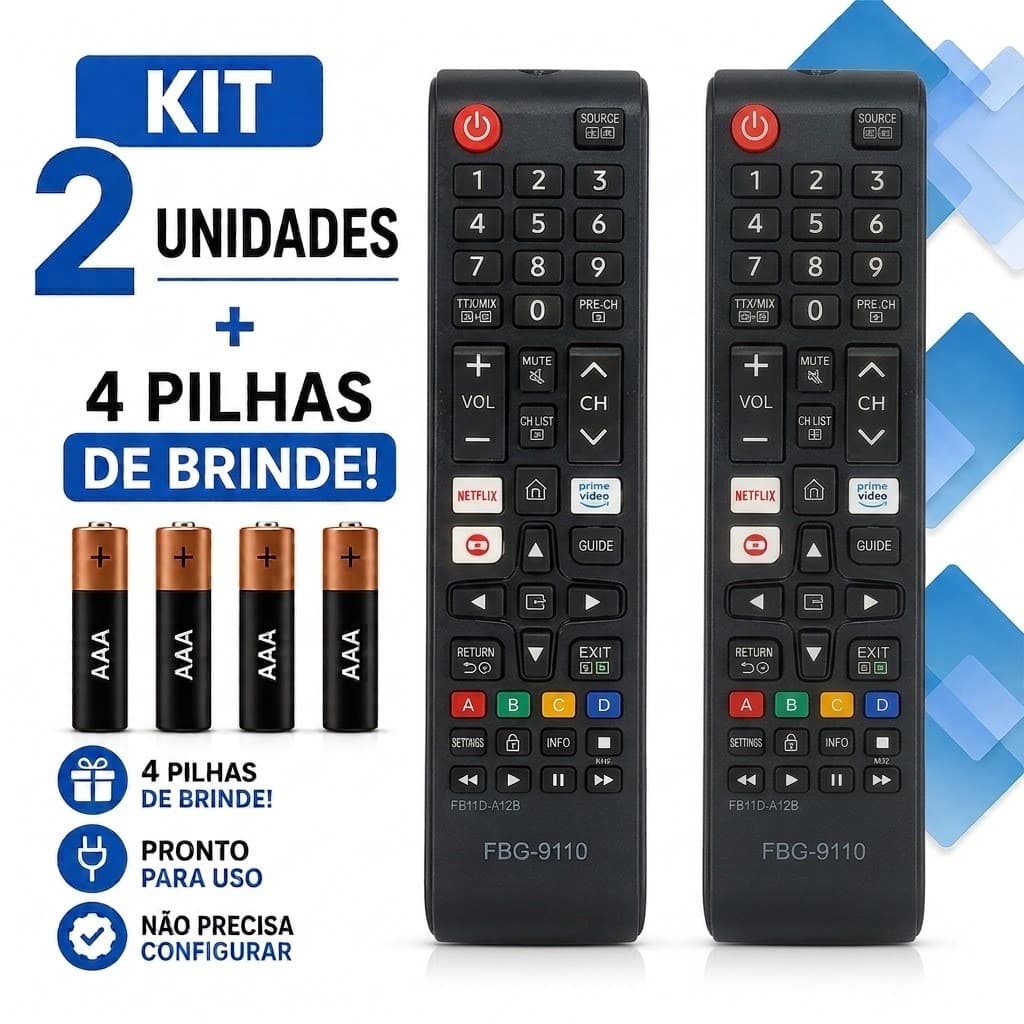 Controle Remoto Samsung Smart TV com Pilhas Pronto para Uso entrega rapida