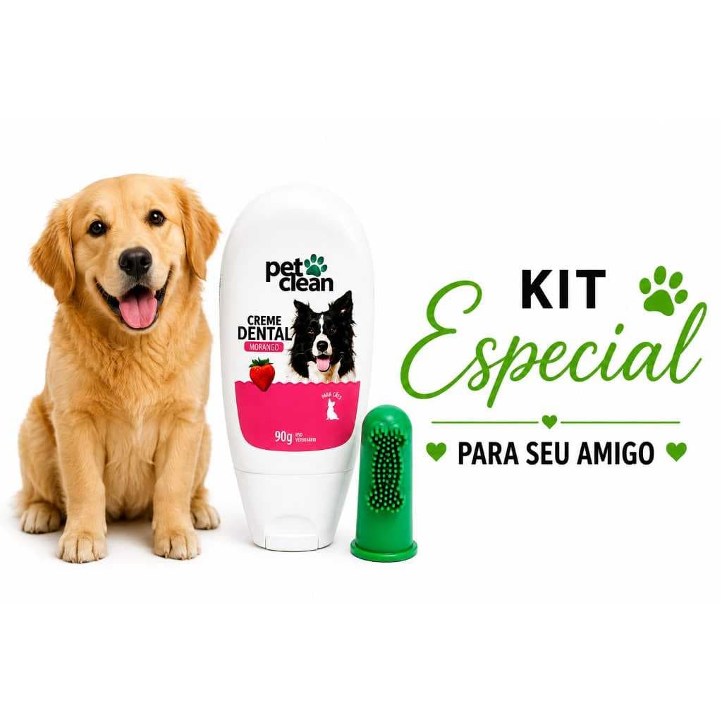 Pasta de Dente P/ Cães e Gatos Creme Dental Morango e Menta 90g Pet Clean