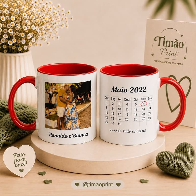 Caneca Personalizada Dia dos Namorados | Presente Criativo para casal 325ml