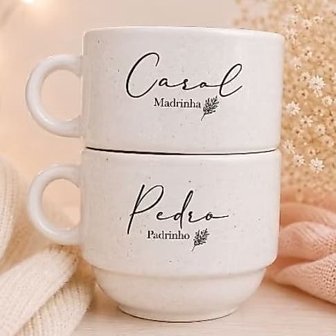 Xícara Personalizada 180ml Pais dos Noivos | Presente Casamento Porcelana padrinho madrinha