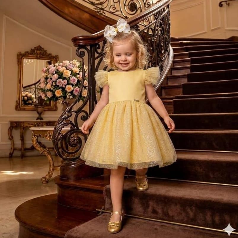 Vestido - 1 a 8 anos - Infantil feminino para festa - Menina