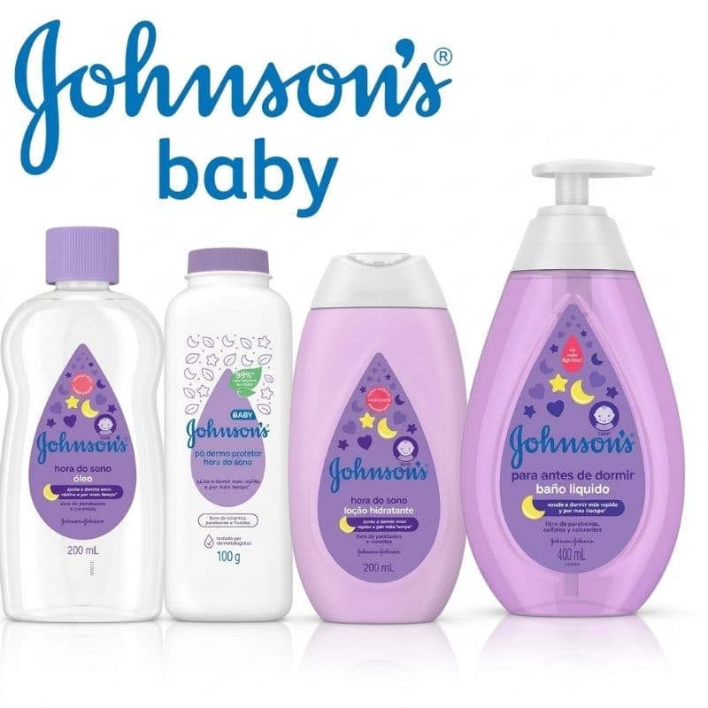 Kit Johnson's Baby Hora do Sono com Óleo 200ml, Talco 100ml, Hidratante 200ml, Sabonete 400ml