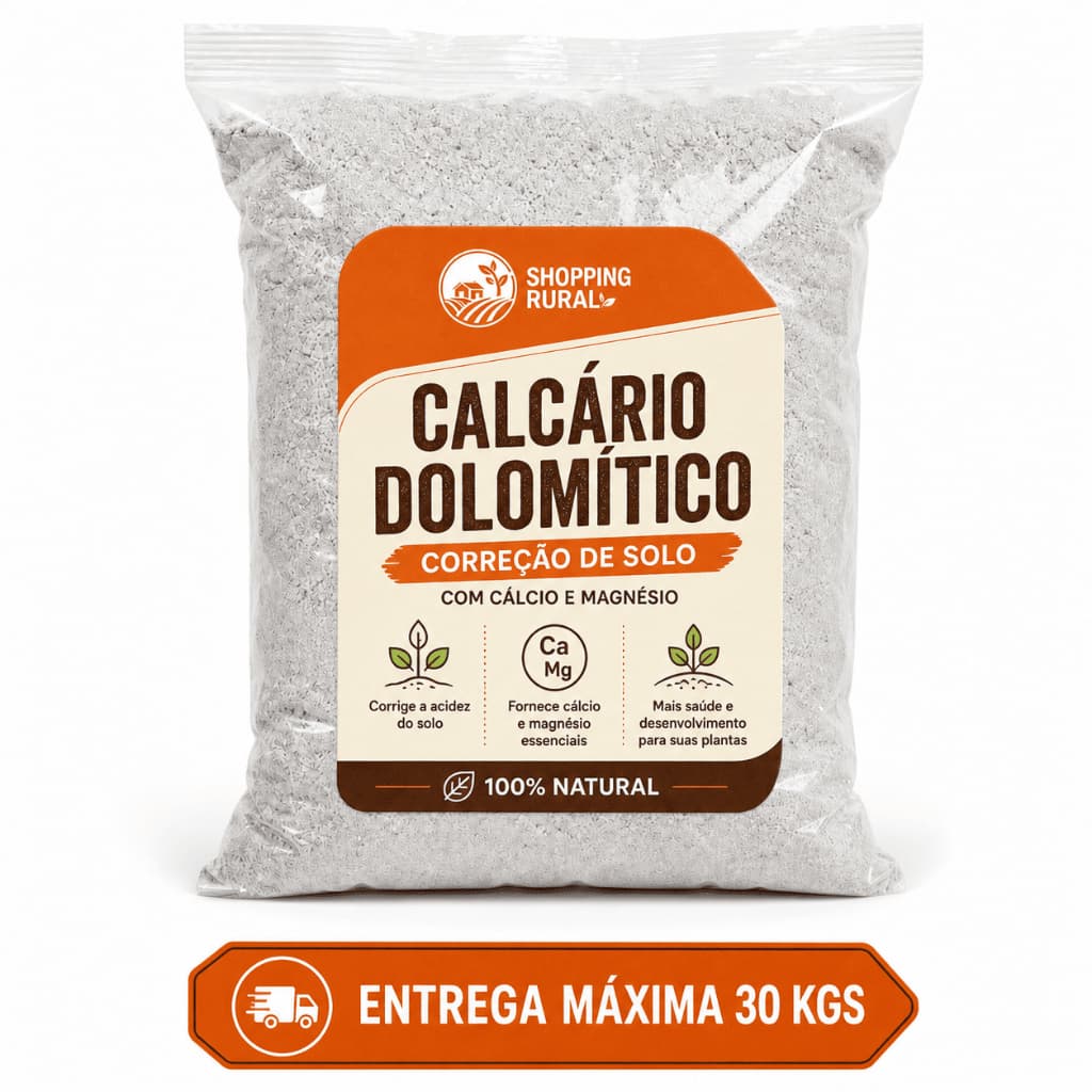 Calcário Dolomítico Agrícola PRNT 80% Corretivo de Solo Para Plantas – Rico em Cálcio e Magnésio – Hortas, Jardins, Vaso