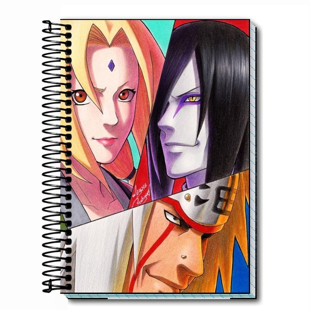 Caderno Escolar Naruto | Naruto Shippuden | Anime Japonês | Capa Dura | Espiral Resistente