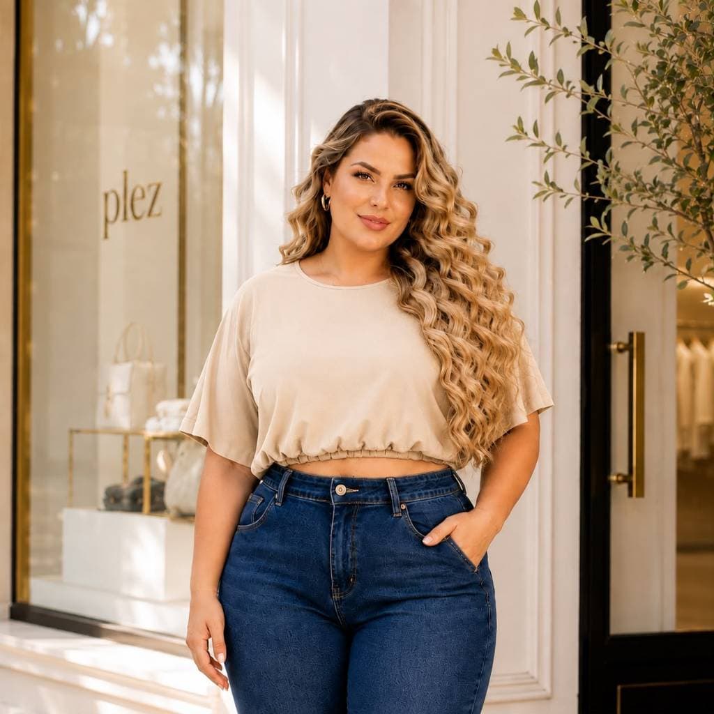 Blusa feminina tamanho maior cropped verão moderna barata roupa confortável casual chique plus size com mangas tendência