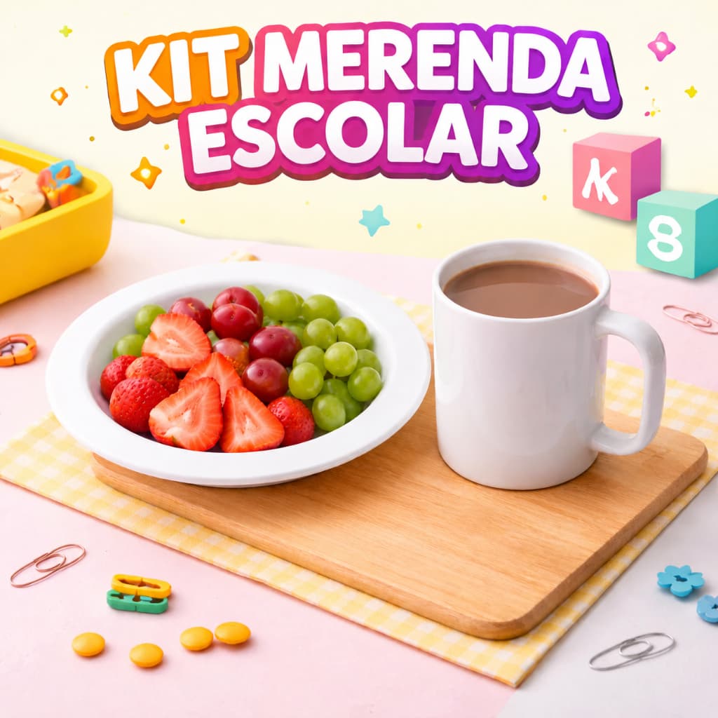 Kit 20 Peças Merenda Escolar Infantil 10 Canecas 400ml + 10 Pratos Fundos 22cm