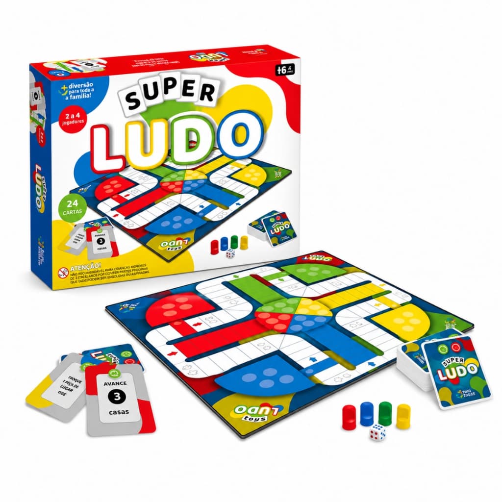 Jogo Super Ludo – Jogo de Tabuleiro Cartas Pais e Filhos Jogo de Mesa Interativo Diversão Garantida