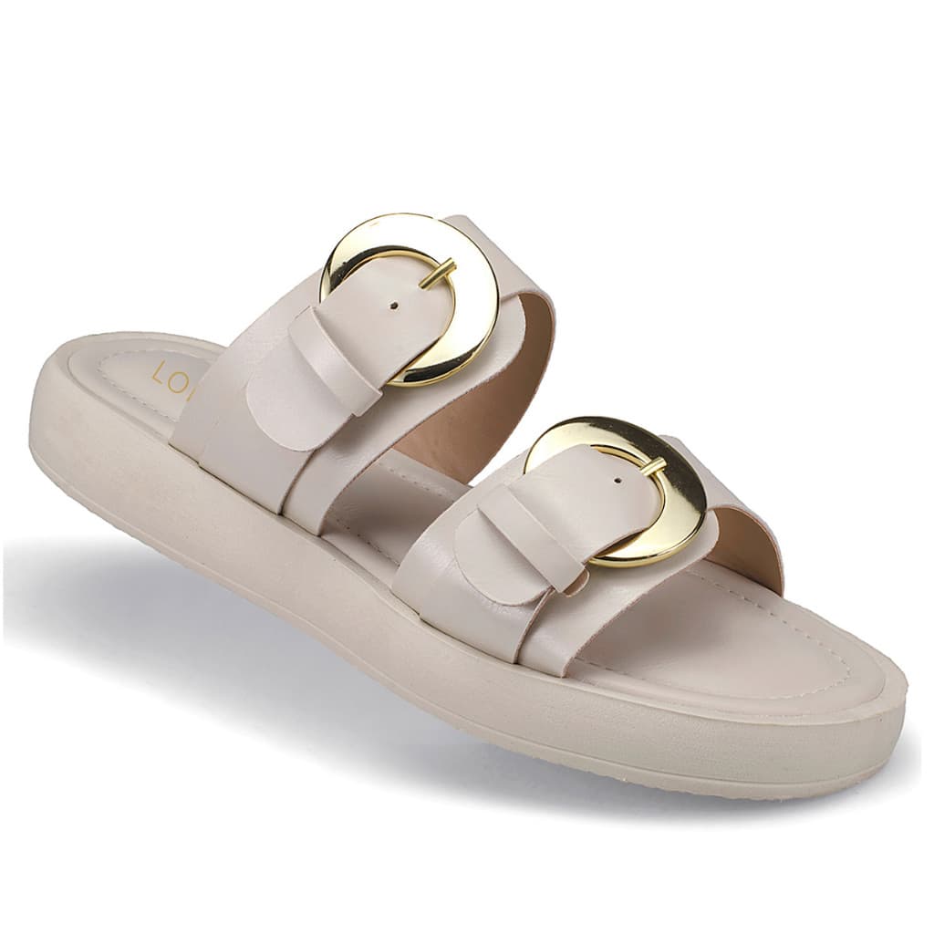 Sandália Papete Flatform Feminina Slide Com Tiras E Fivelas 334