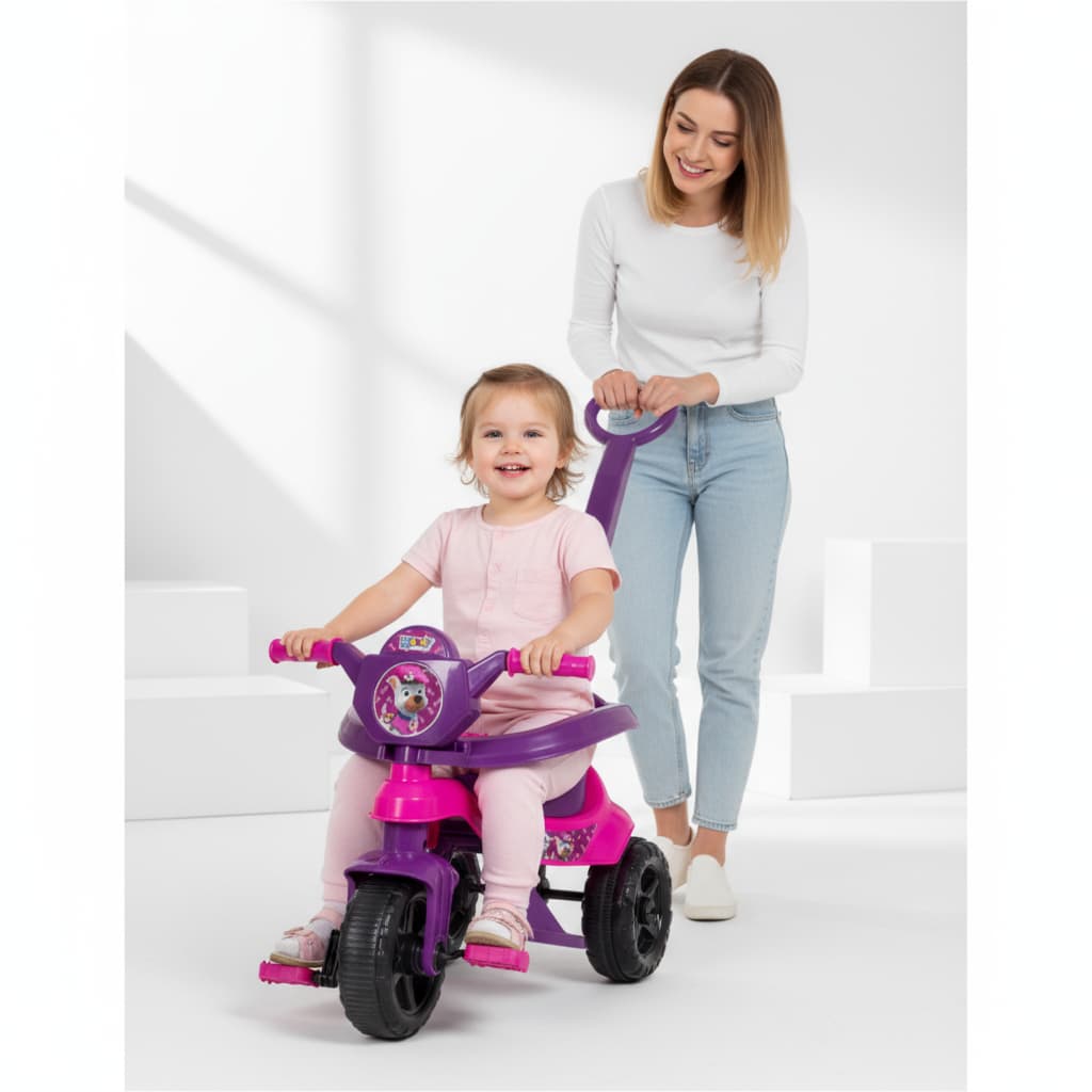 Triciclo Velotrol Motoca Infantil Completa Protetor, Pedal e Haste de Empurrar Inmetro - QUEEN SHOP