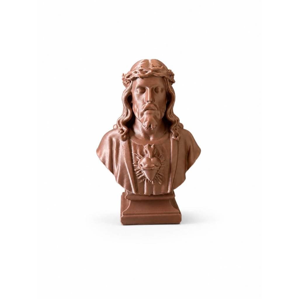 Busto Sagrado Coração de Jesus 3D Estátua Religiosa Católica para Decoração
