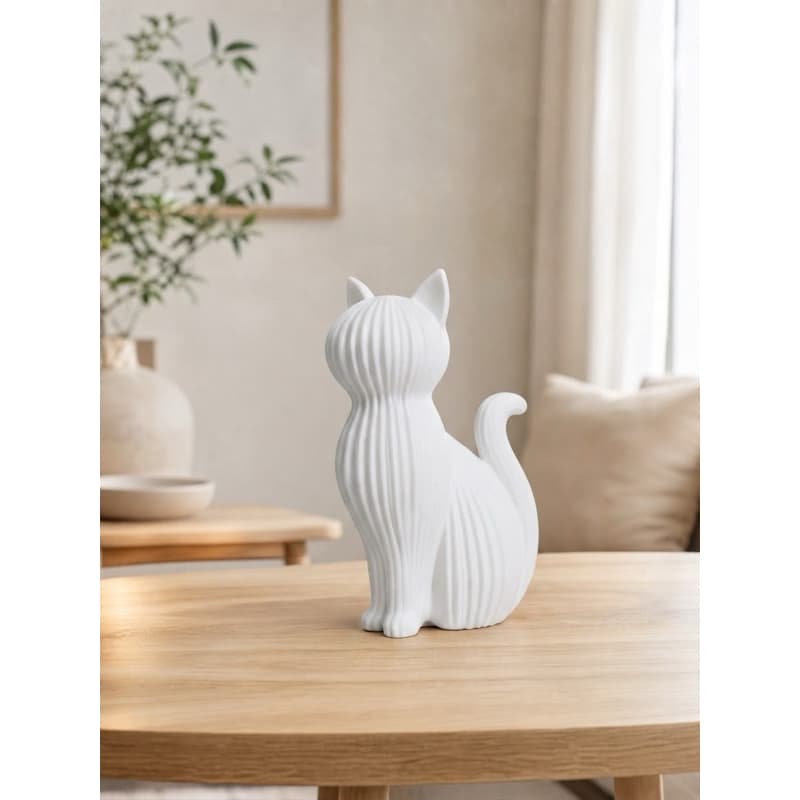 Escultura minimalista gatinho decoração