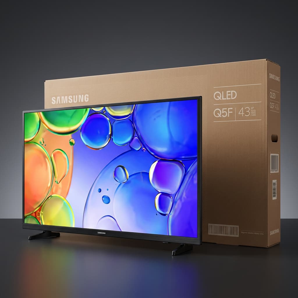 Smart TV Samsung 43 Polegadas QLED Full HD Q5F Tizen Wi-Fi Design Slim Acesso Apps Streaming Televisão para Casa Quarto