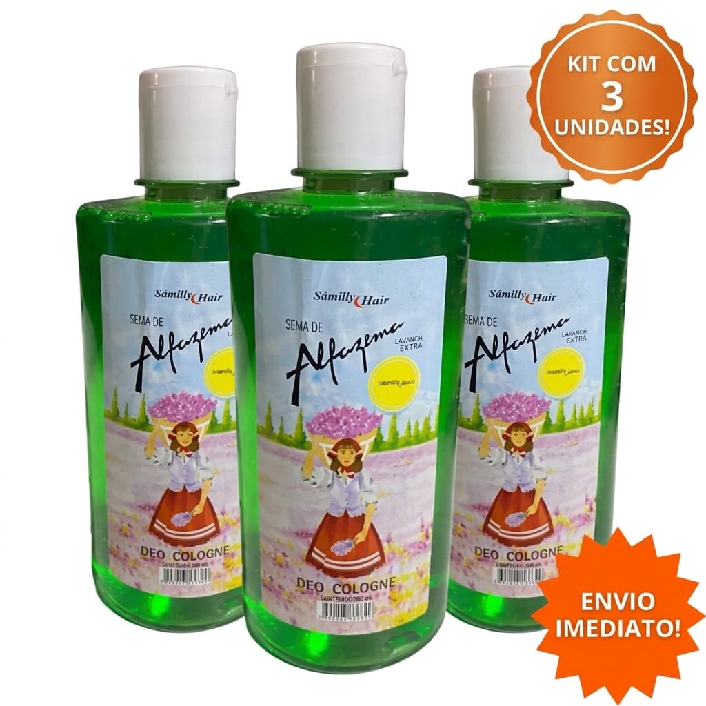 Kit 3 Unidades Alfazema Sámills Hair Deo Colônia 500ml - Lavanda Extra Envio Imediato