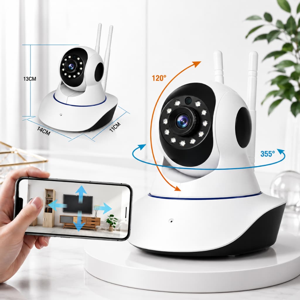 Câmera de Segurança WiFi IP Babá Eletrônica Visão Noturna Áudio Bidirecional P2P Yoosee KAP-S069