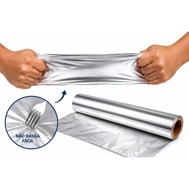 Folha de Alumínio 9 Micras 4m x 30cm Alta Resistência