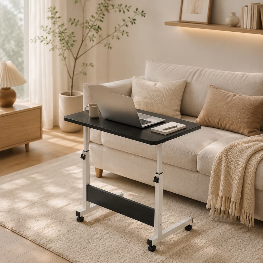 Mesa Notebook Ergonômica Multiuso Altura Regulável Rodinhas Mesa Escrivaninha para Cama Sofá Ajustes