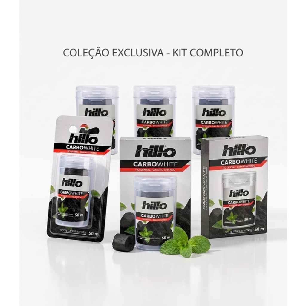 Fio Dental Hillo Carbowhite Kit com 6
