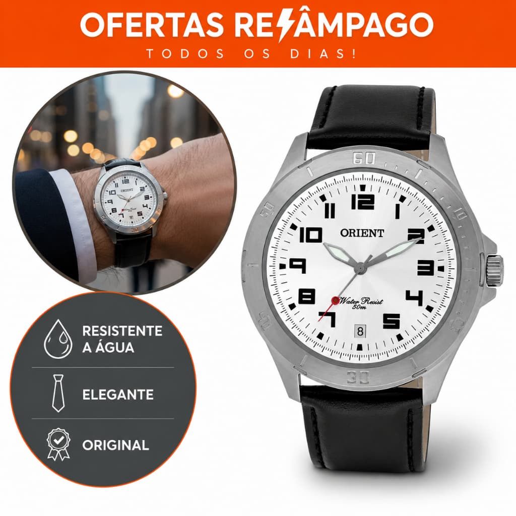 Relógio Masculino Orient MBSC1032 Quartz Original – Elegante, Resistente e Sofisticado