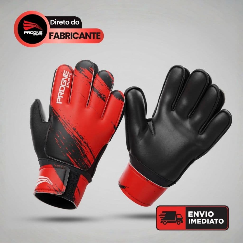 Luva De Goleiro Adulto Treino Campo Futsal Society - Progne Sports - Alta Absorção Impacto e Palma Resistente 3mm