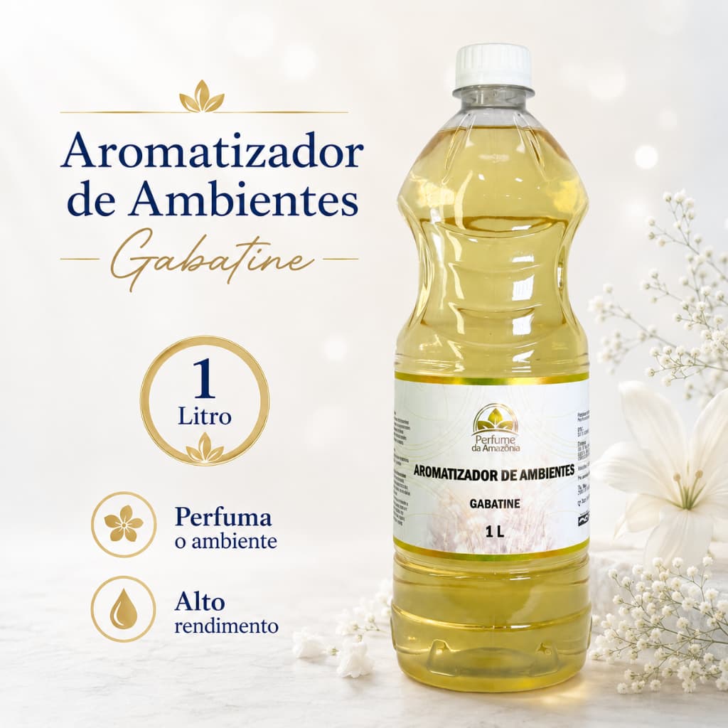 Aromatizador de Ambiente Gabatine 1 Litro Perfume da Amazônia | Fragrância Elegante Marcante para Ambientes