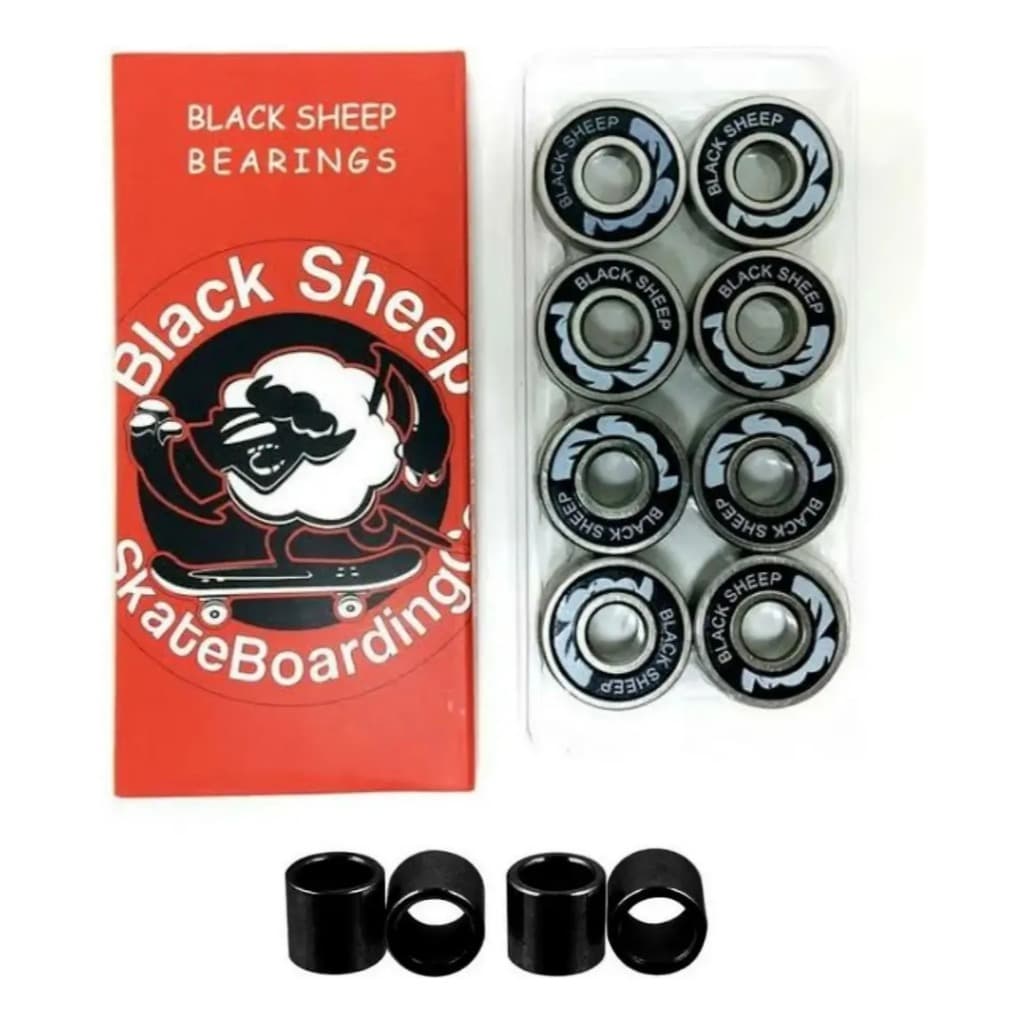 Rolamento Black Sheep Skate Precisão + Espaçador e Arruelas