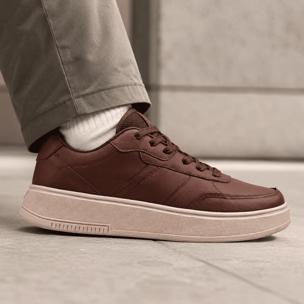 Tenis Masculino Casual Premium Sapatenis Street Minimalista Confortável Couro Sintético E2205