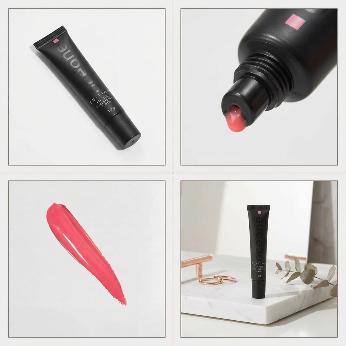 Lip Oil Hidratante Labial Oceane Blossom brilho leve e hidratação intensa para lábios macios no dia